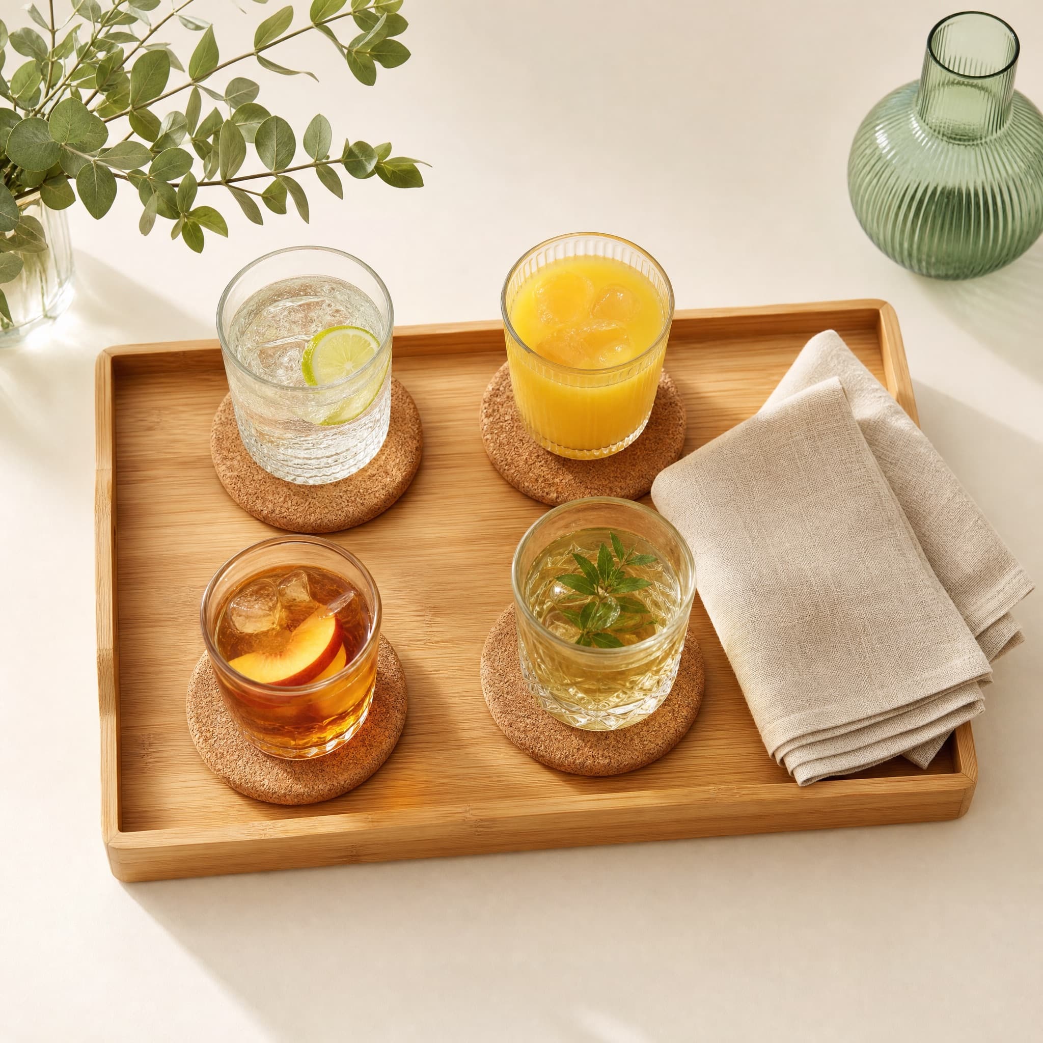 The Hosting Tray Set arranged on a warm cream surface